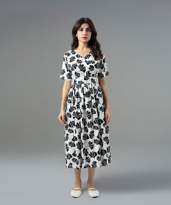 Bold Bloom Waist-Tie Dress
