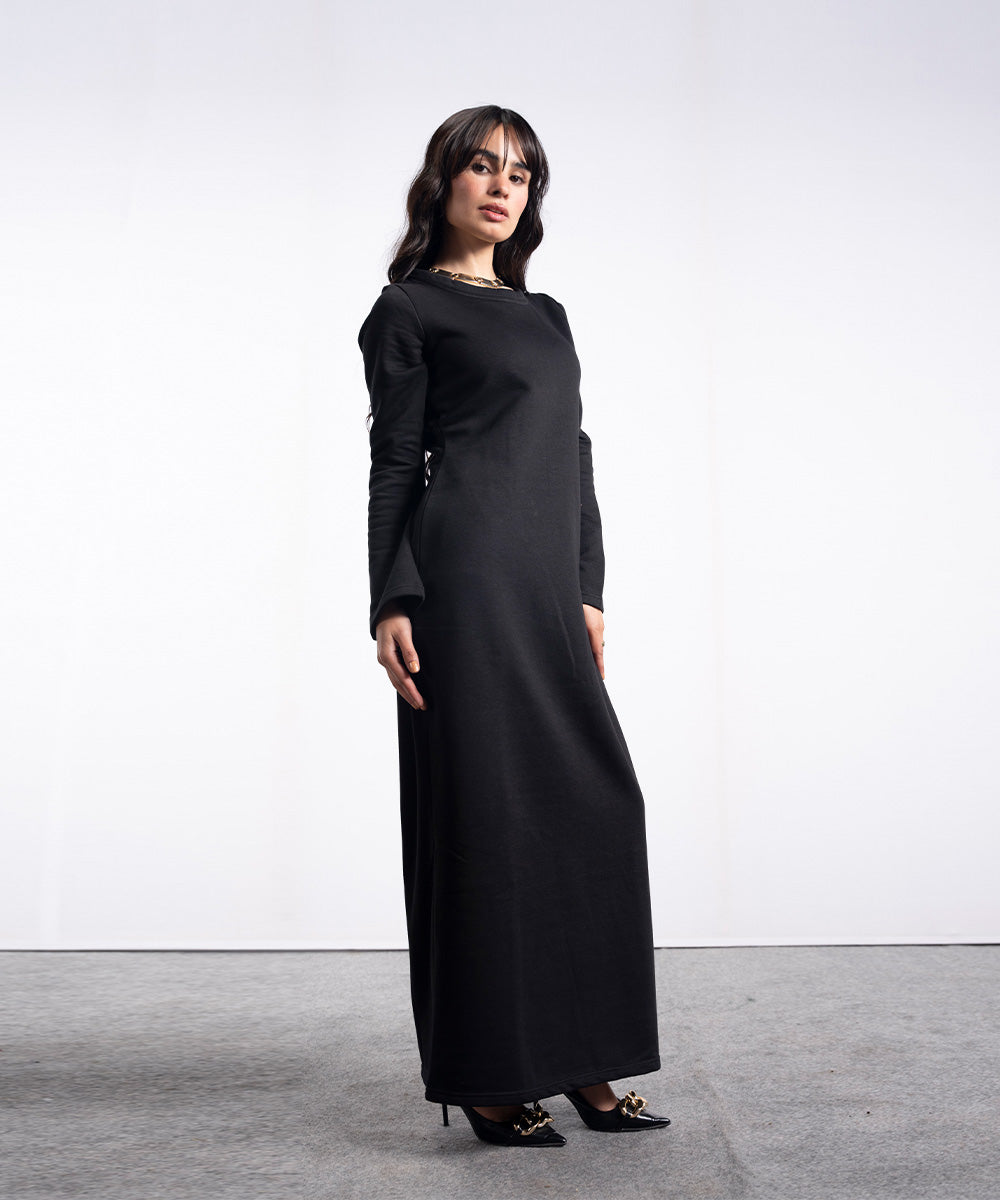 Fleece Round Neckline Dress