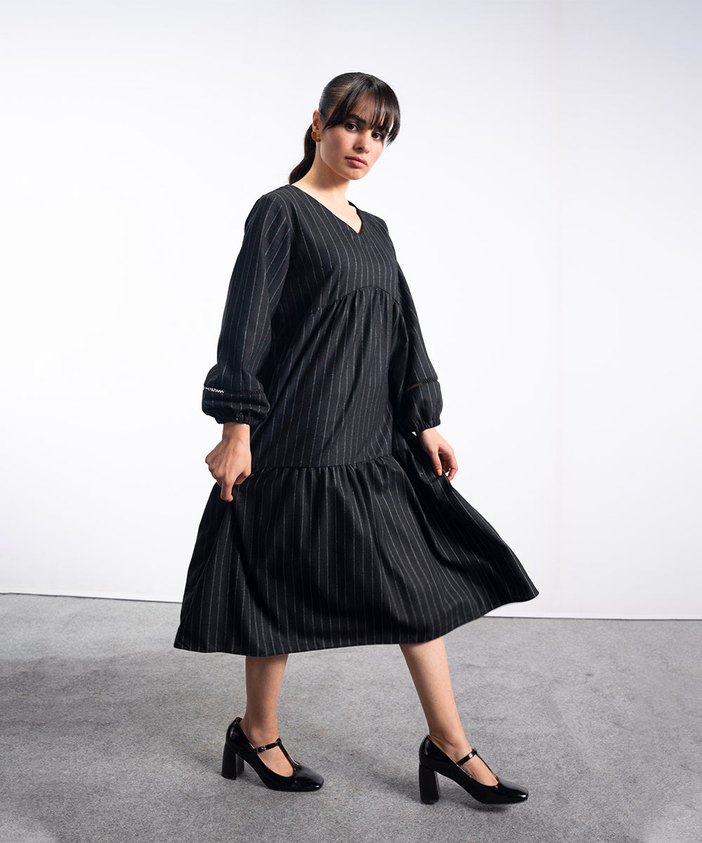 Three-Layered Wool Tier Frock