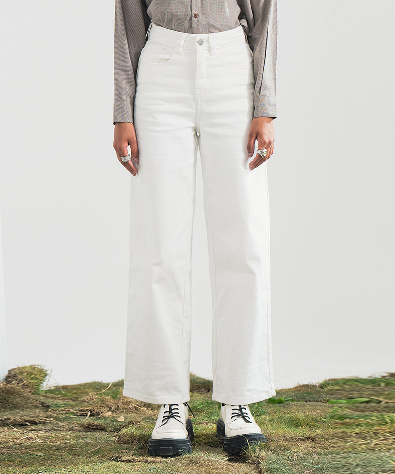 White High Waist Pants - Halo Retail