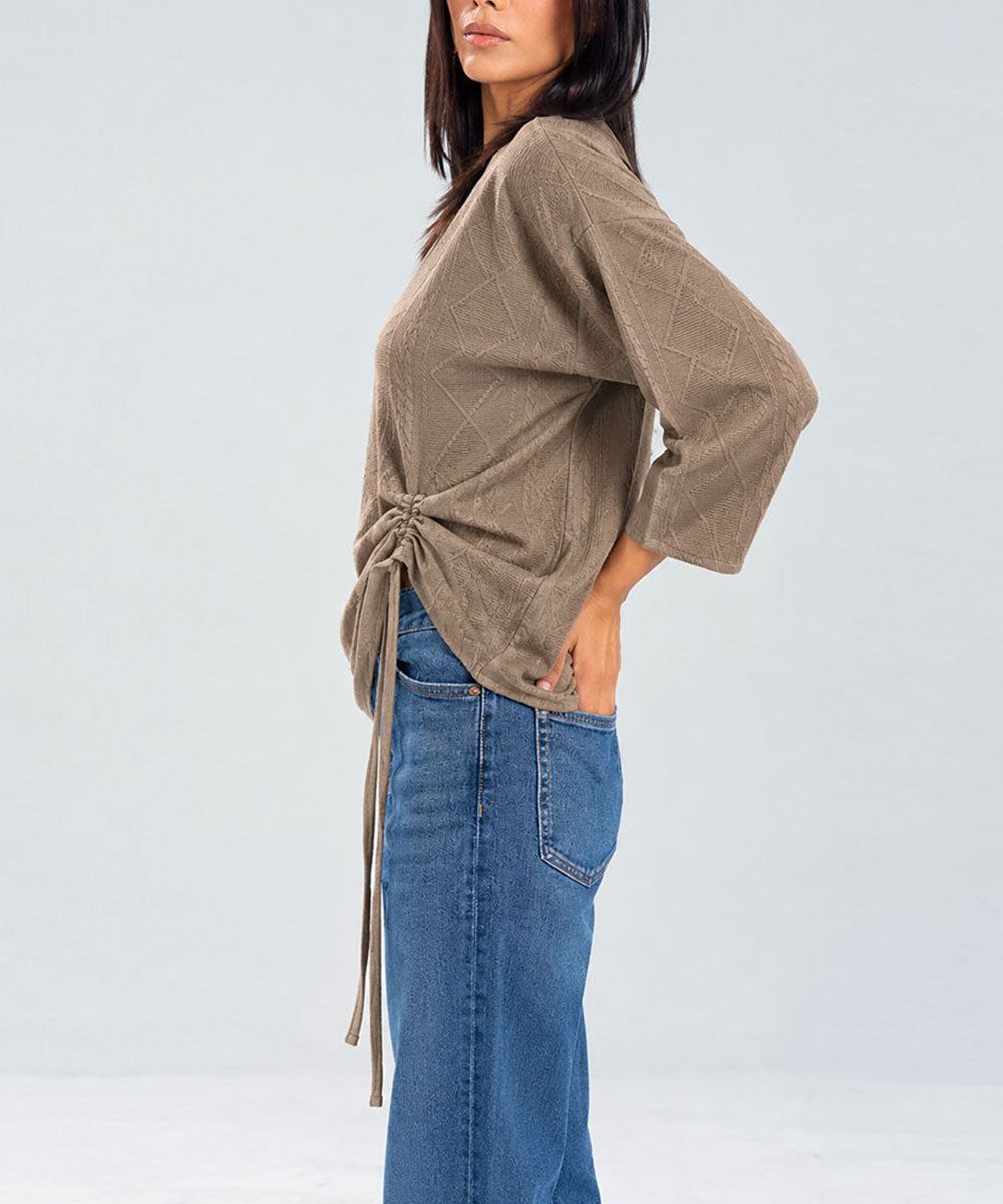 Taupe Cinch Top