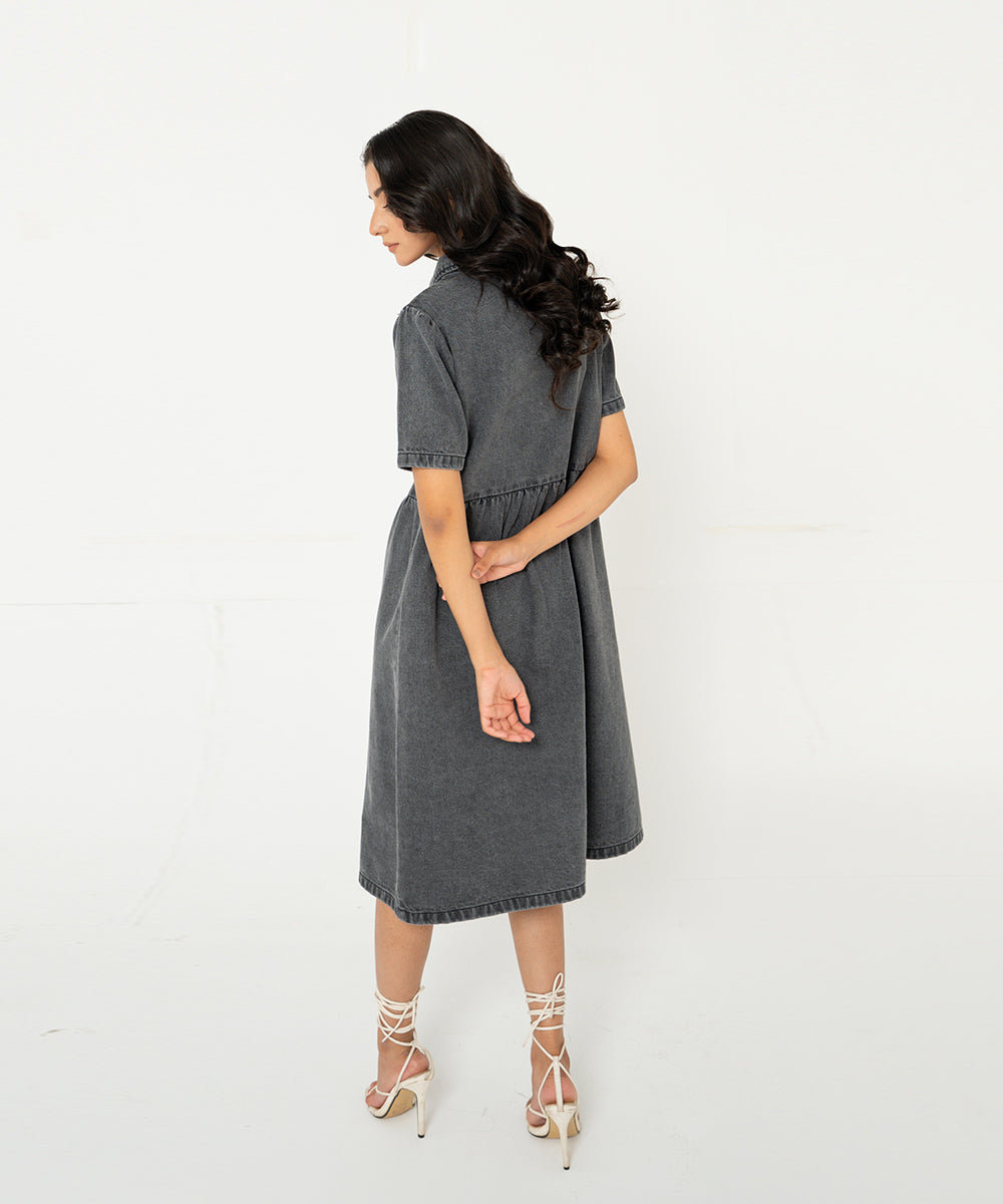 Charcoal Denim Dress - Halo Retail