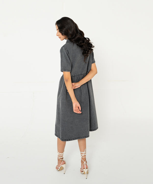 Charcoal Denim Dress - Halo Retail