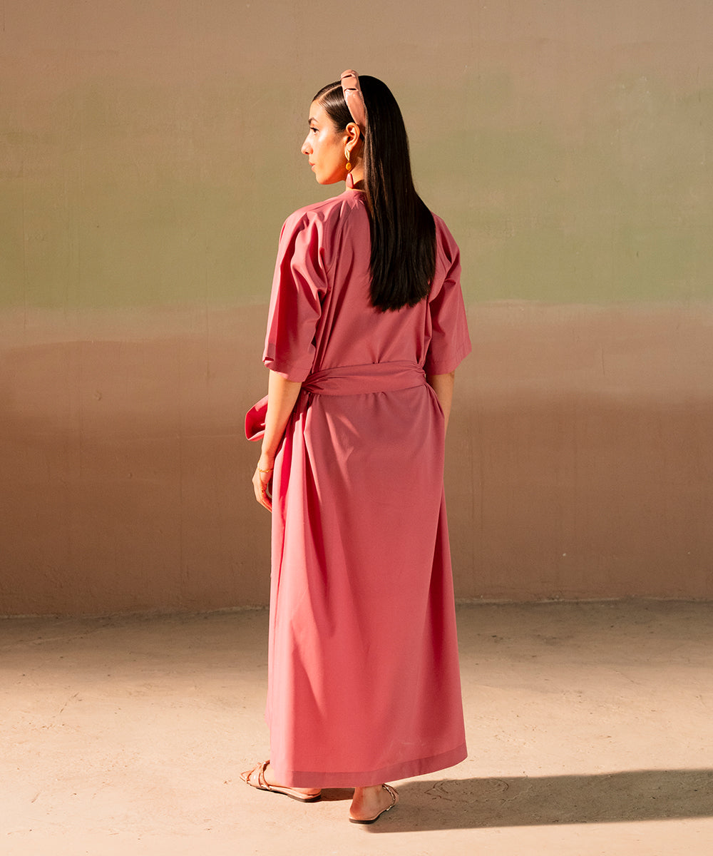 Pink Crepe Button Down Dress - Halo Retail