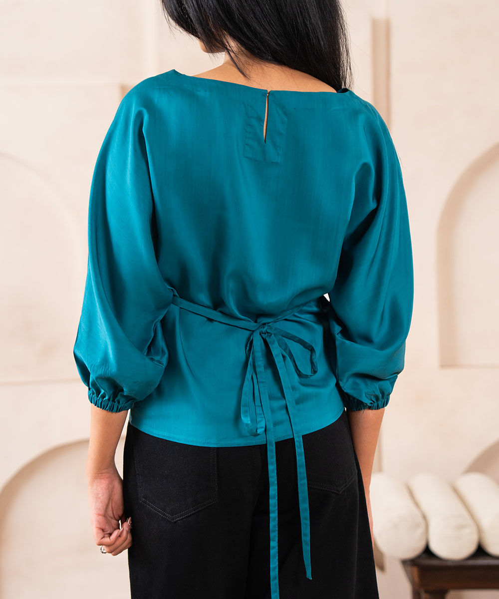 Cyan Tie Top - Halo Retail