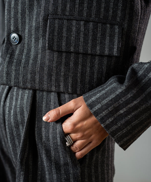Monochrome Stripe Coat - Halo Retail