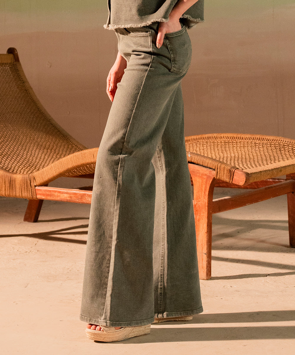 Denim Wide Leg Pants - Halo Retail