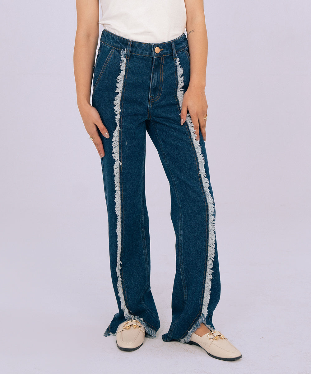 Boot-Cut frey Denim Pants