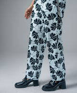 Monochrome Floral Straight Pants - Halo Retail