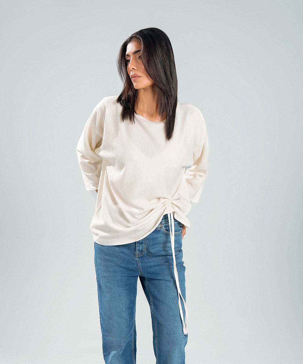 Textured Cinch Top