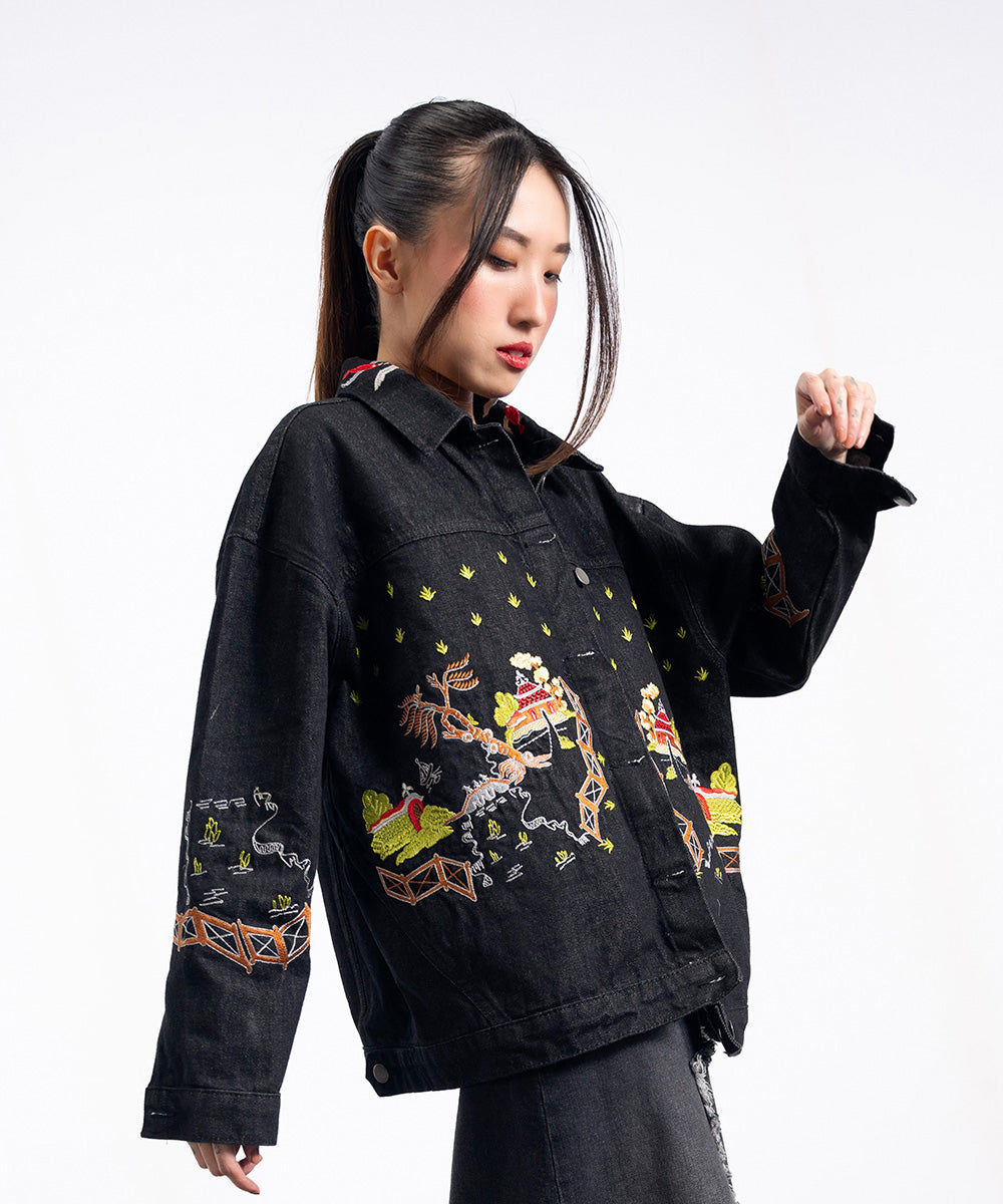 Abstract Embroidered Jacket