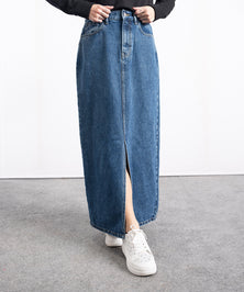 Light Wash Midi Skirt - Halo Retail