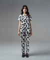Monochrome Floral V-Neck Shirt - Halo Retail