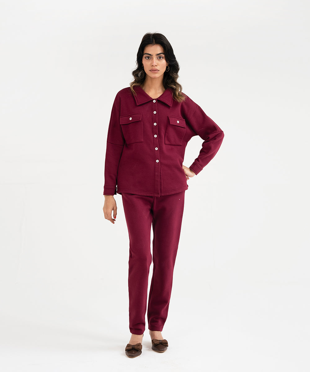 Wine Fleece Trouser