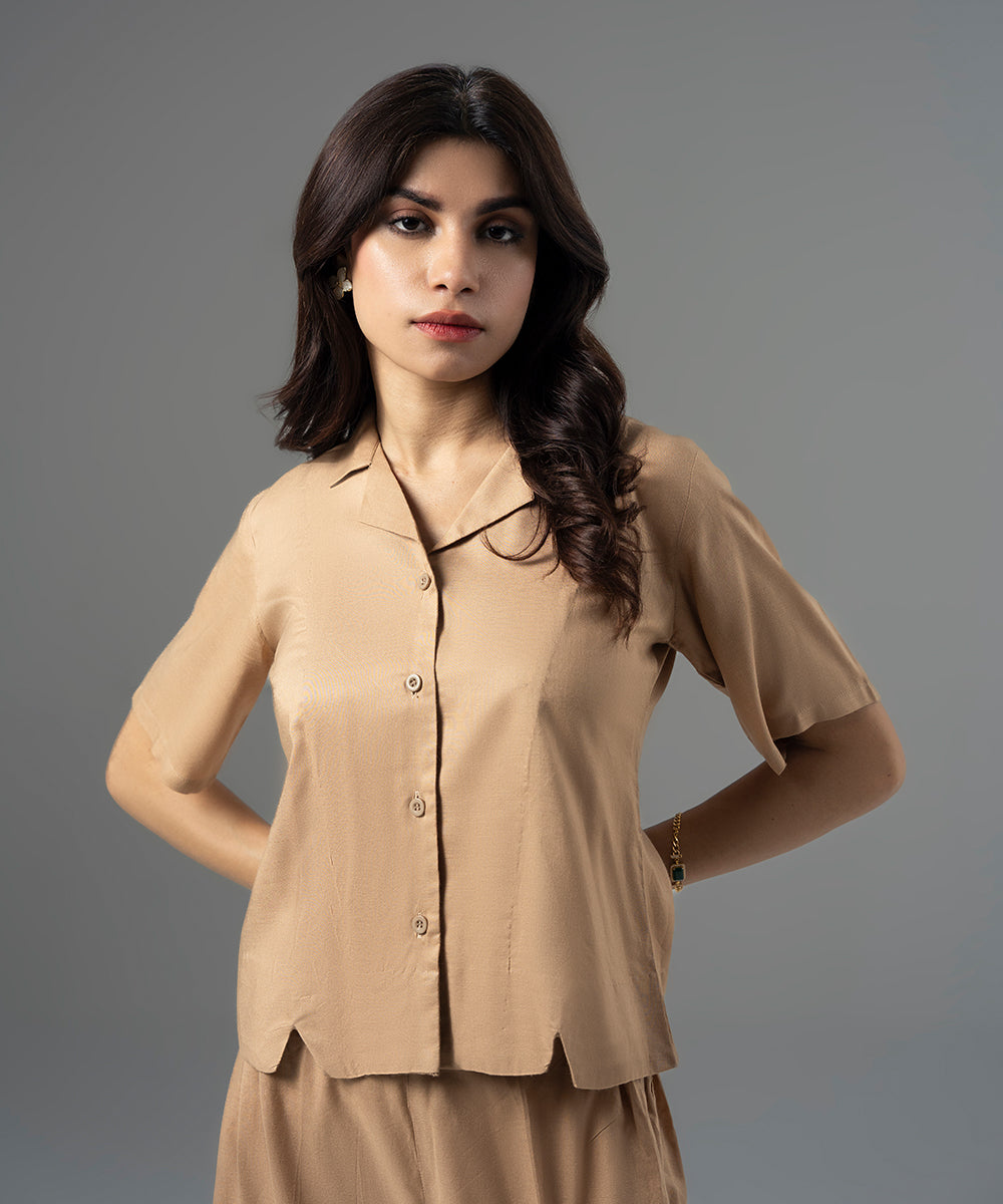 Golden Cuban Collar Top - Halo Retail
