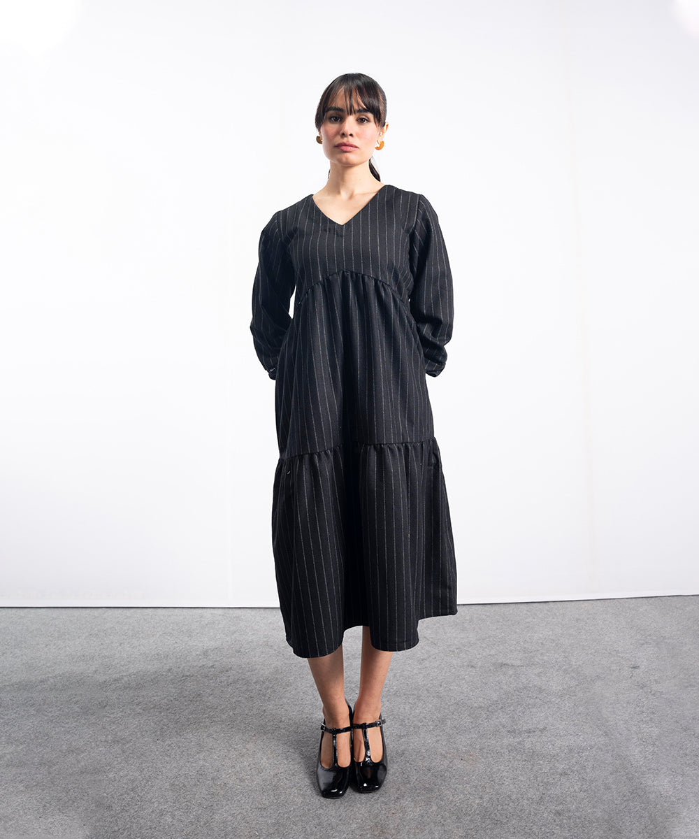 Three-Layered Wool Tier Frock