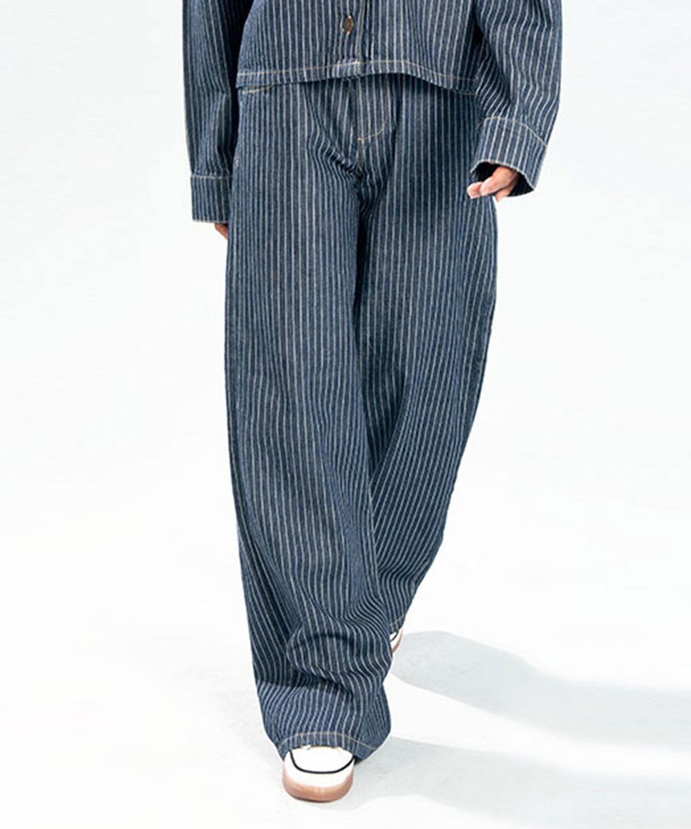 Pinstripe Denim Trousers