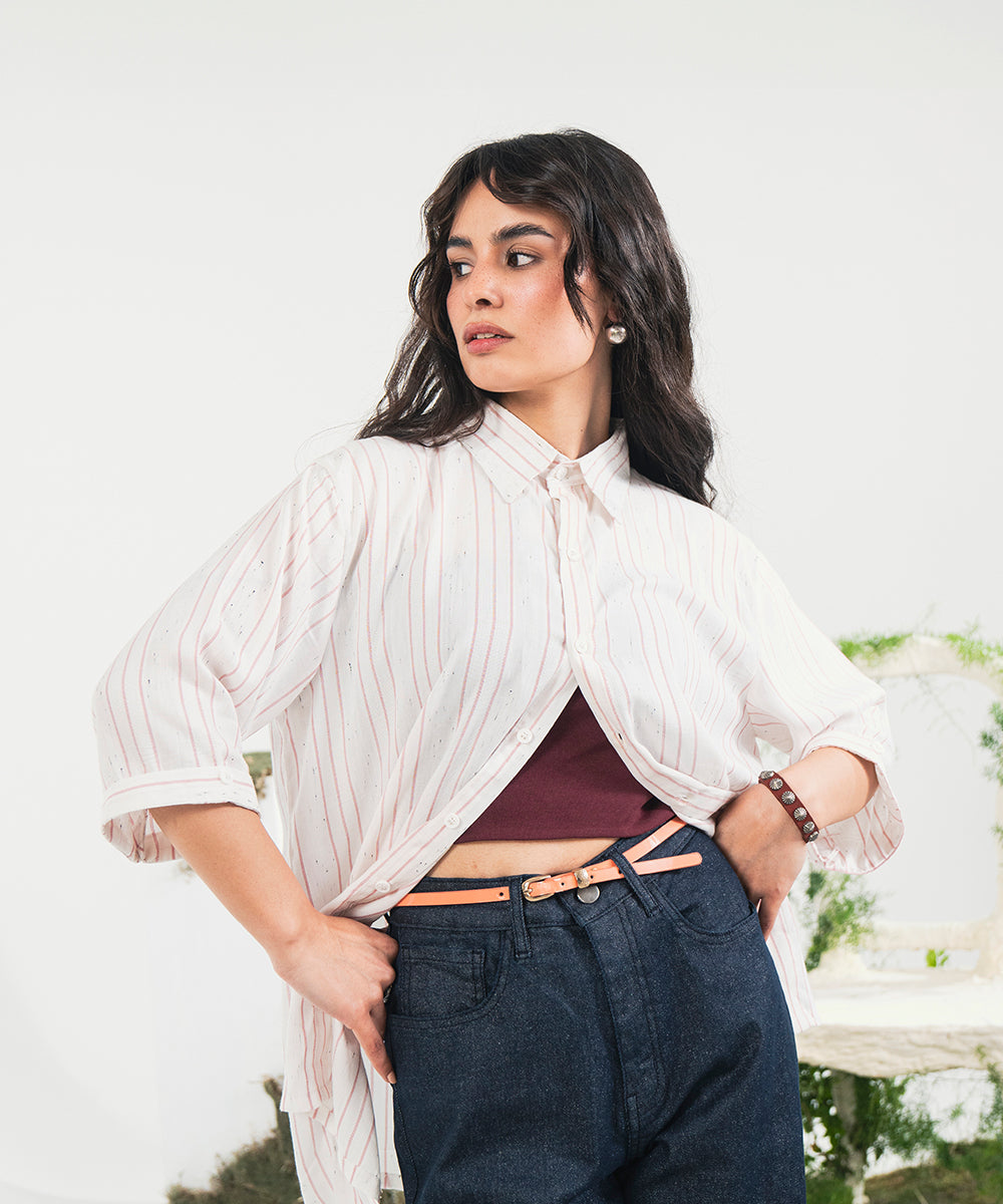 Stripped Button Down Shirt - Halo Retail