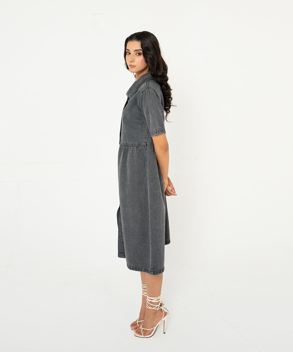 Charcoal Denim Dress - Halo Retail
