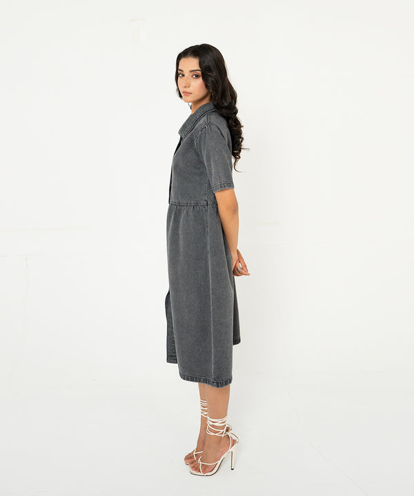 Charcoal Denim Dress - Halo Retail