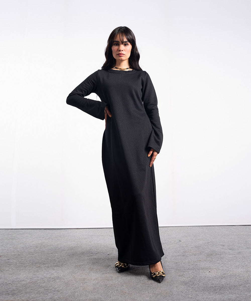 Fleece Round Neckline Dress