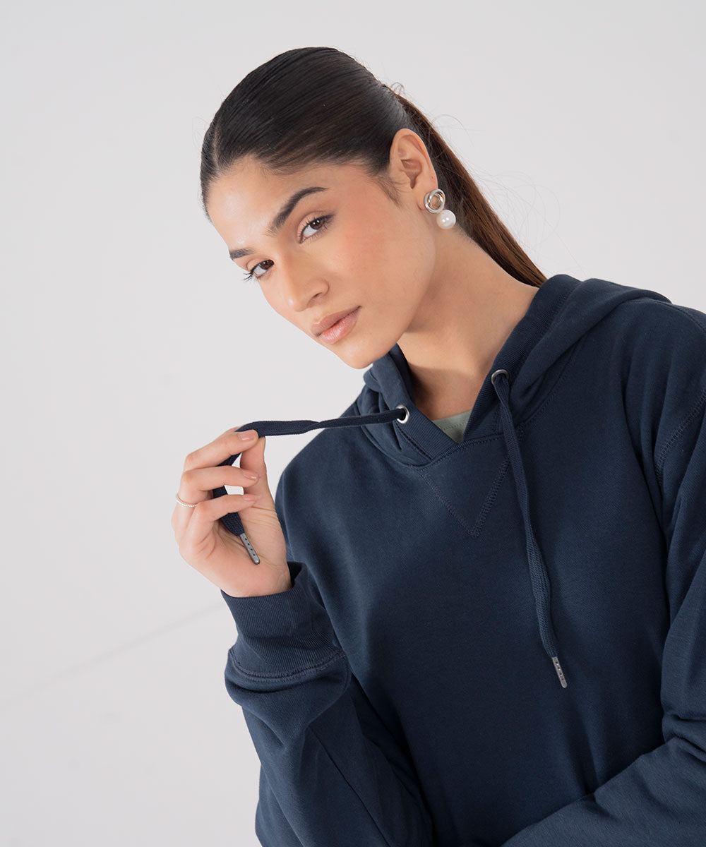 Navy Drift Hoodie (F) - Halo Retail