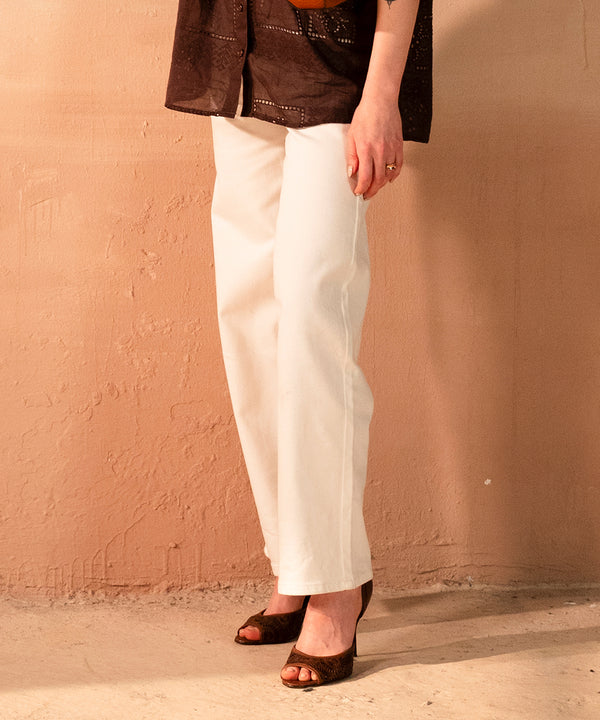 White High Waist Pants - Halo Retail