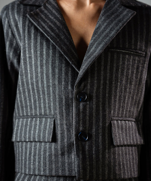 Monochrome Stripe Coat - Halo Retail