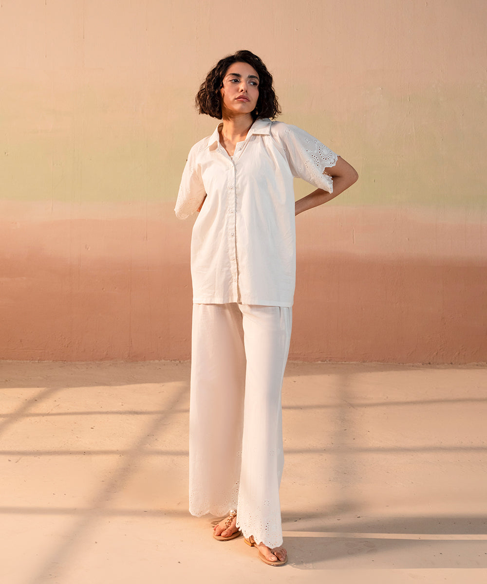 Chikan Kari Wide Leg Trousers - Halo Retail