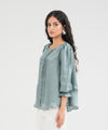 Silk Top With Pleate Details - Halo Retail