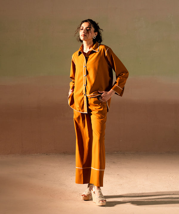 Caramel Striped Button Down shirt - Halo Retail