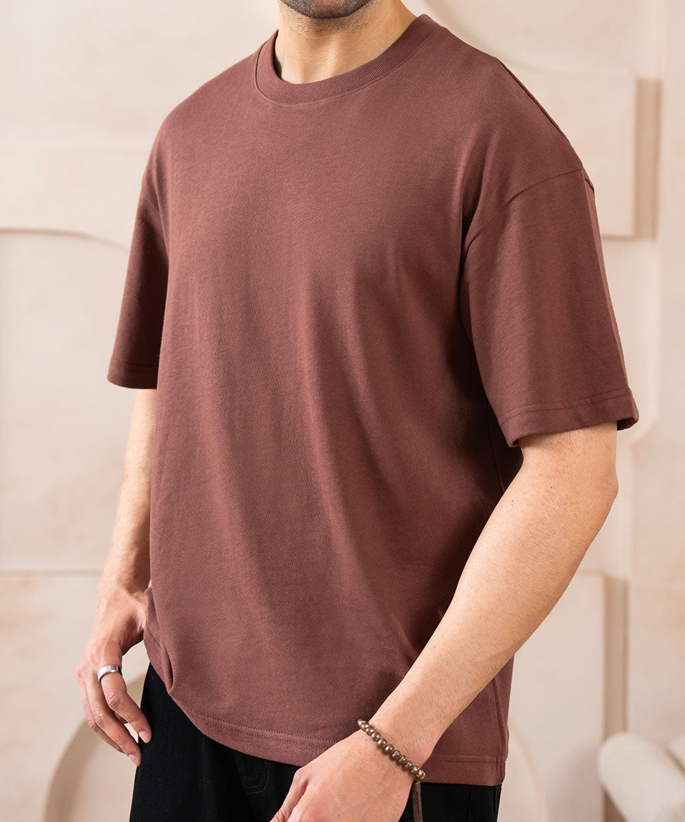 Mocha Structured Tee - Halo Retail