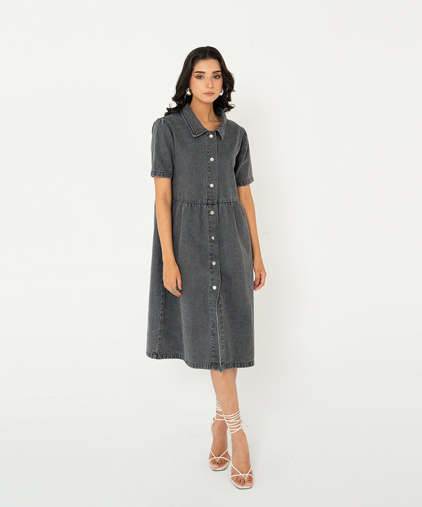 Charcoal Denim Dress - Halo Retail
