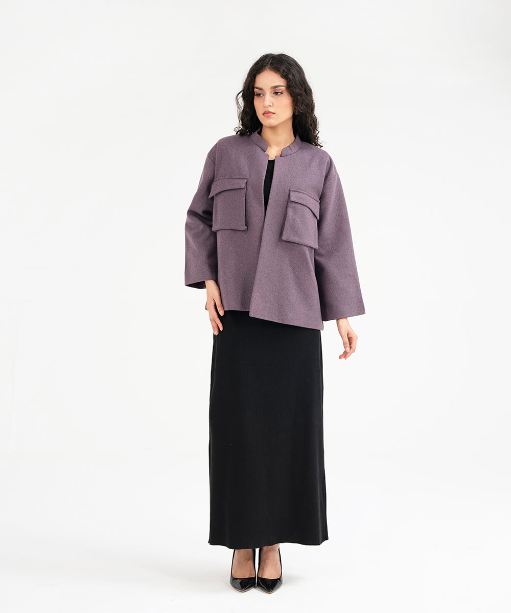 Lilac Open Front Jacket