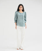 Silk Top With Pleate Details - Halo Retail