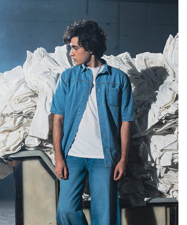 Denim Button Down Shirt - Halo Retail