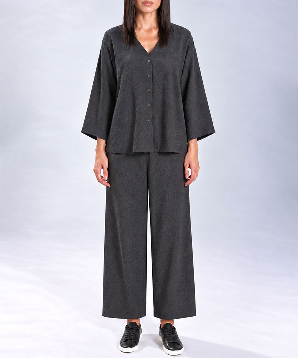 V-Neck Button Down Shirt