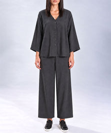 V-Neck Button Down Shirt