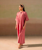 Pink Crepe Button Down Dress - Halo Retail