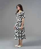 Bold Bloom Waist-Tie Dress - Halo Retail