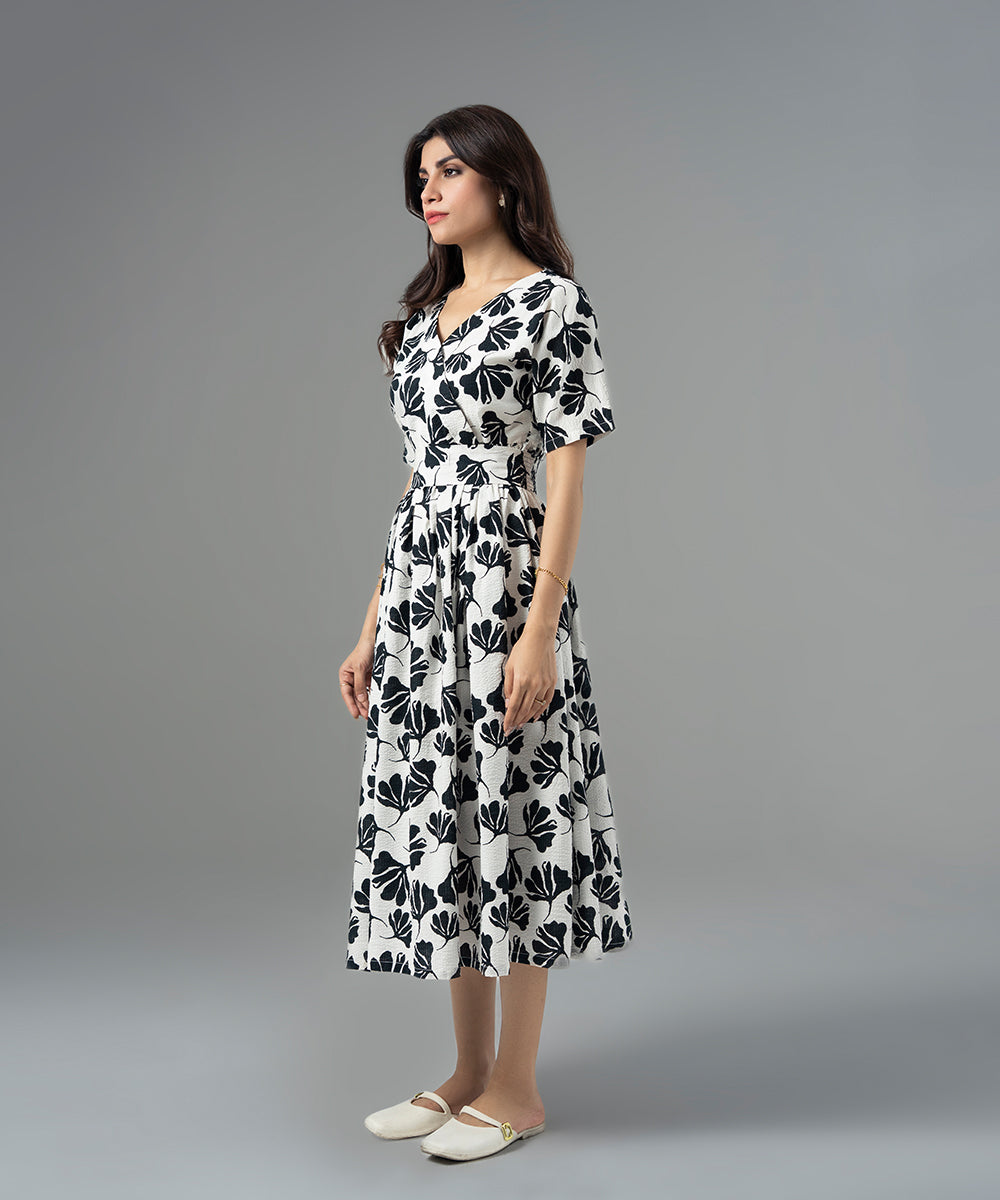 Bold Bloom Waist-Tie Dress - Halo Retail