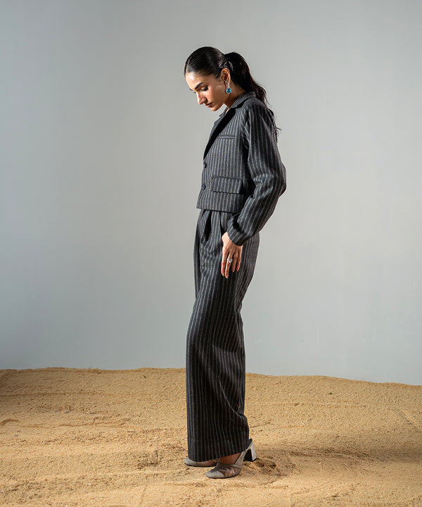 Monochrome Stripe Coat - Halo Retail