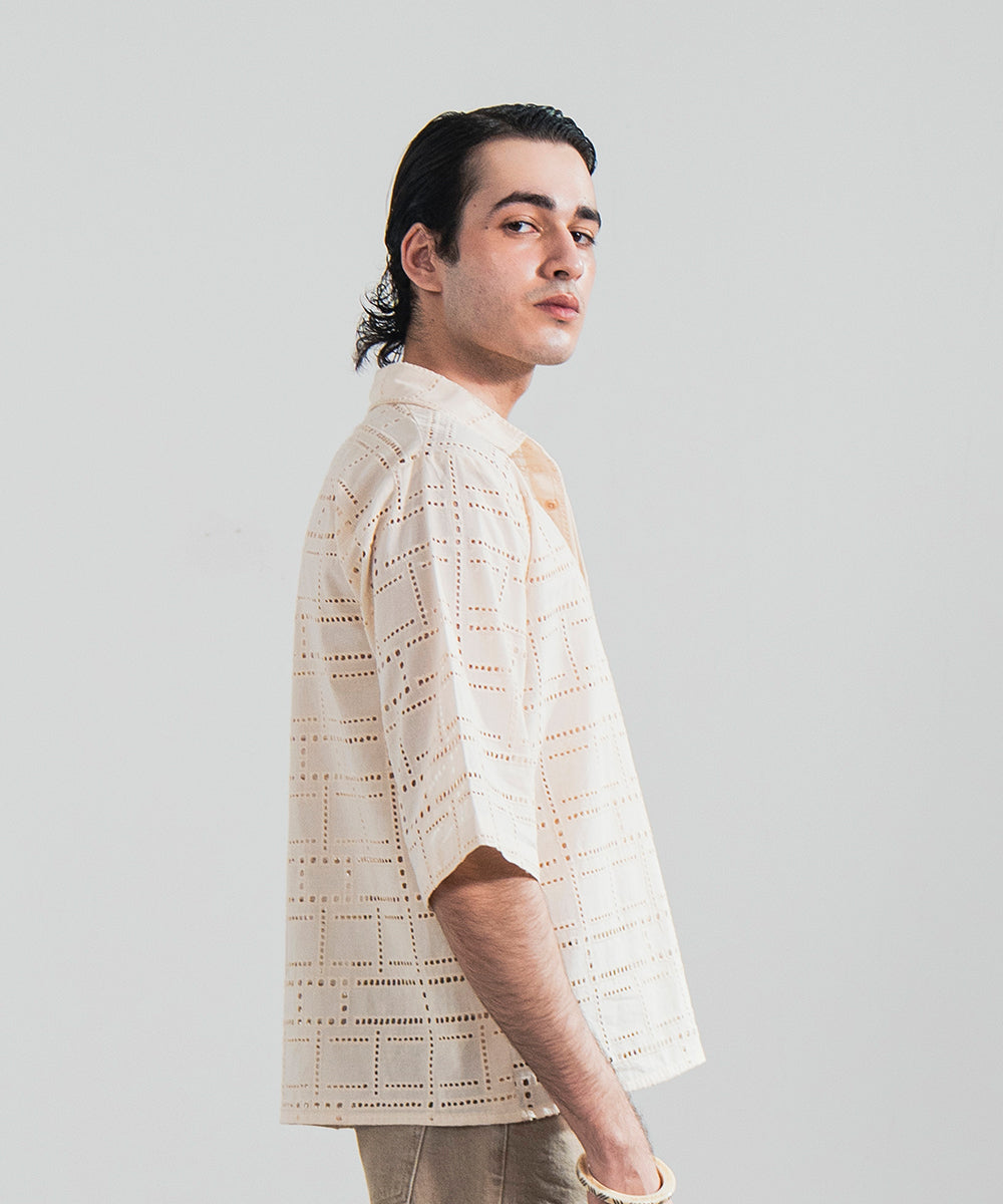 Eyelet Chikan Kari Shirt - Halo Retail