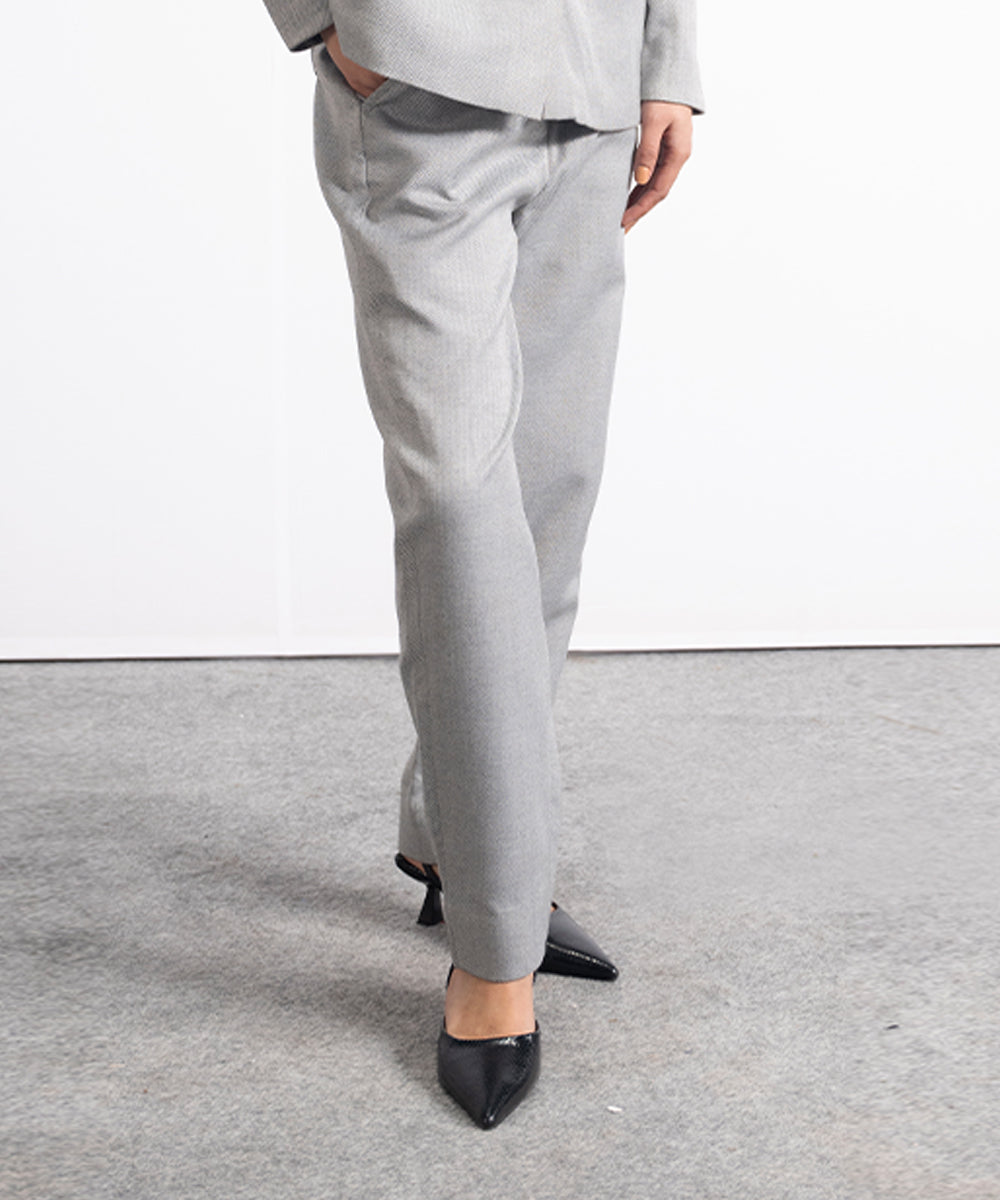 Straight Fit Wool Ankle Length Pants