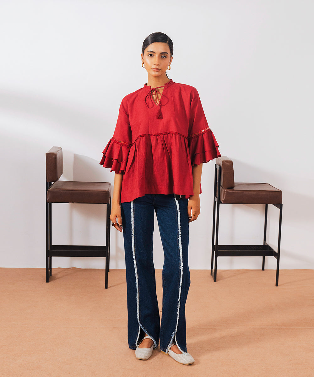 Jacquard Laced Top - Halo Retail