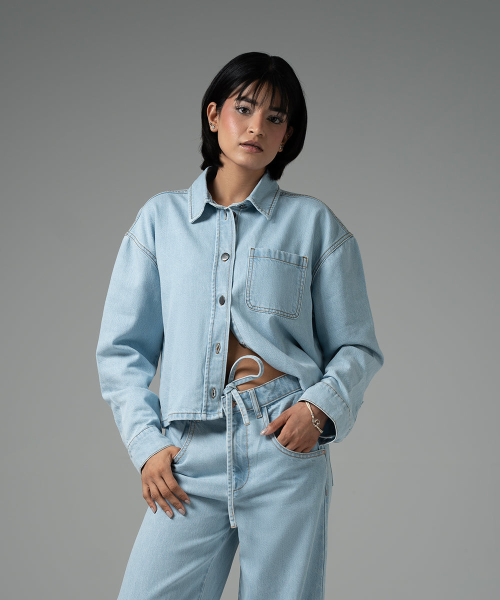 Light Wash Oversized Top