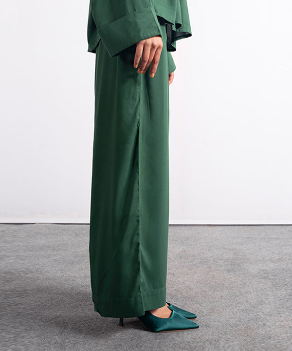 Bottle Green Linen Trouser - Halo Retail