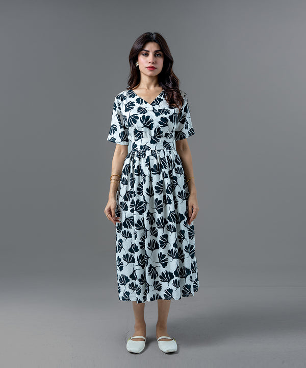 Bold Bloom Waist-Tie Dress