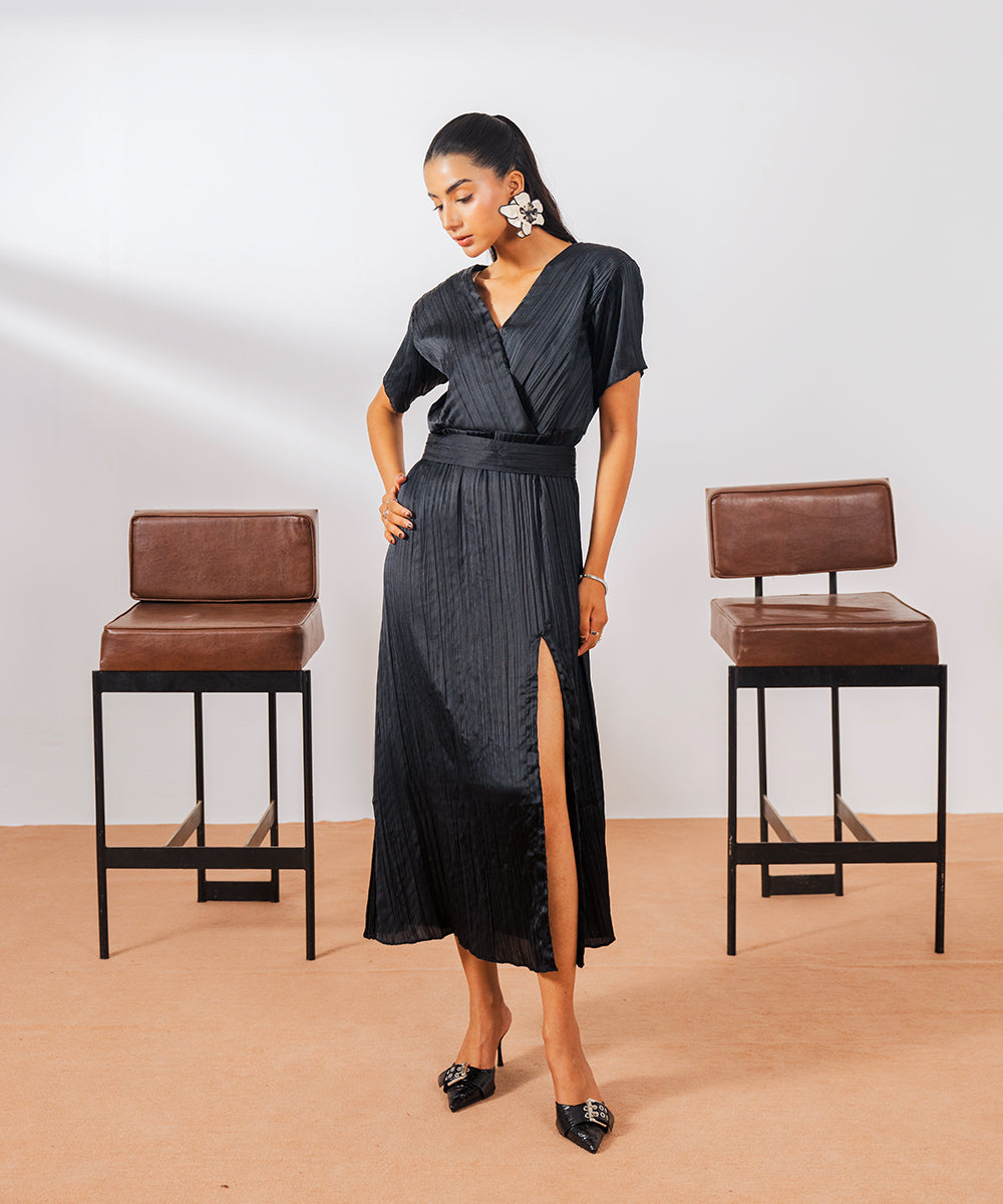 Midnight Crush Slit Dress - Halo Retail