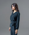Flow Belted Black Crop Top - Halo Retail